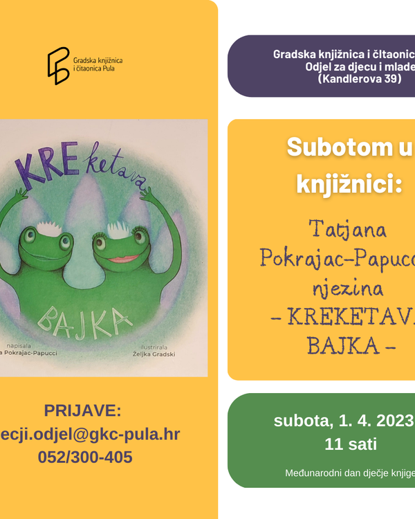 Subotom u knjižnici: Tatjana Pokrajac-Papucci i njezina Kreketava bajka